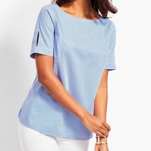 Talbots Diagonal Stripe Bateau-neck Top Size PS
